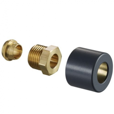Присоединительный набор со стяжными кольцами для серии "E", 1/2"x15мм, антрацит