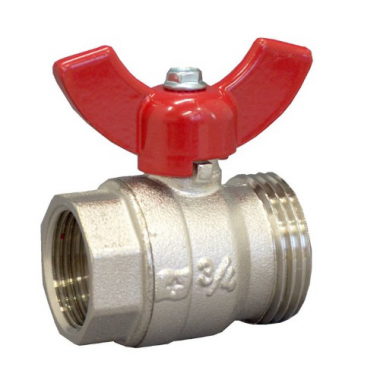 Шаровой кран с плоским уплотнением, Ду20 G3/4 ВР x G1 НР