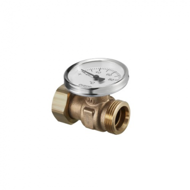 Монтажное шасси термометра Ду20, 1", с термометром (20-80 C)