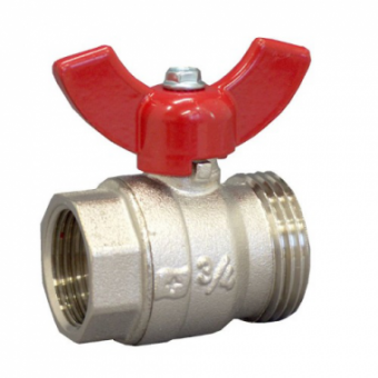 Шаровой кран с плоским уплотнением, Ду20 G3/4 ВР x G1 НР