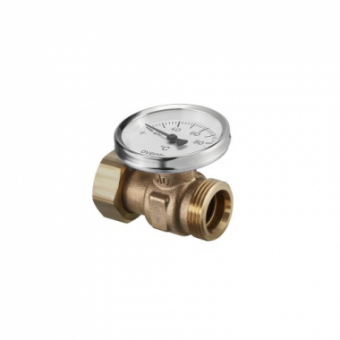 Монтажное шасси термометра Ду20, 1", с термометром (20-80 C)